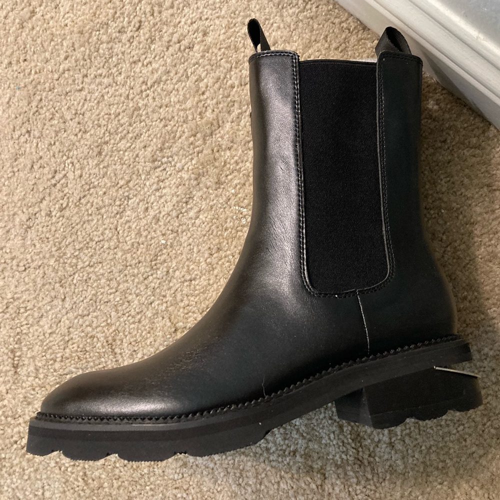 Black leather boots